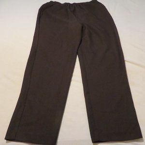 BROWN WOMAN DRESS SLACKS PANTS ELASTIC WAIST